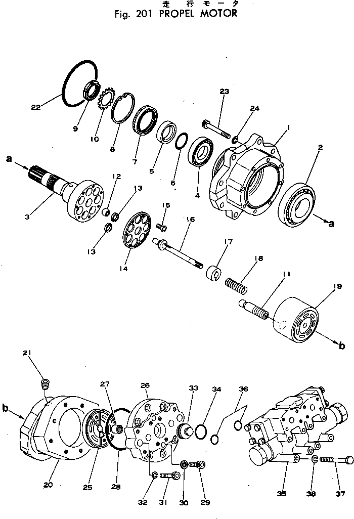 Схема запчастей Komatsu PC40-1 - PКАНАТL МОТОР ХОД И КОНЕЧНАЯ ПЕРЕДАЧА