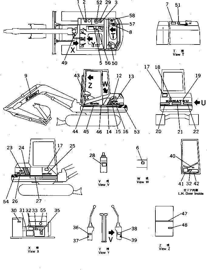 Схема запчастей Komatsu PC40-5 - МАРКИРОВКА (TBG СПЕЦ-Я) МАРКИРОВКА¤ ИНСТРУМЕНТ И РЕМКОМПЛЕКТЫ