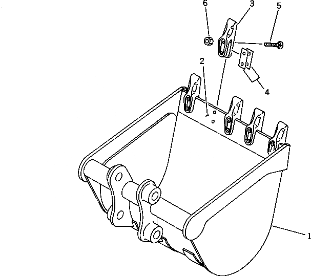 Схема запчастей Komatsu PC40-6 - КОВШ .M (MINI .M) ШИР. 7MM РАБОЧЕЕ ОБОРУДОВАНИЕ