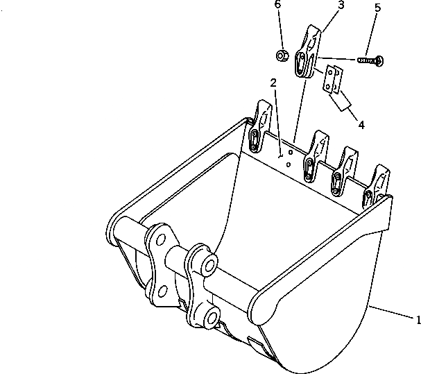 Схема запчастей Komatsu PC40-6 - КОВШ .M (MINI .M) ШИР. 7MM РАБОЧЕЕ ОБОРУДОВАНИЕ