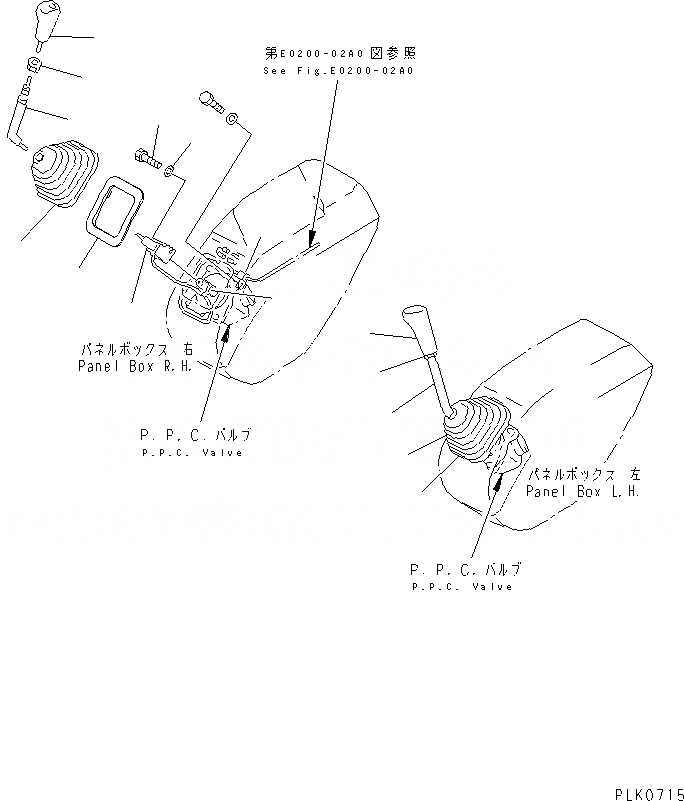 Схема запчастей Komatsu PC40-7 - РЫЧАГ УПРАВЛЕНИЯ РАБОЧИМ ОБОРУДОВАНИЕМ КАБИНА ОПЕРАТОРА И СИСТЕМА УПРАВЛЕНИЯ