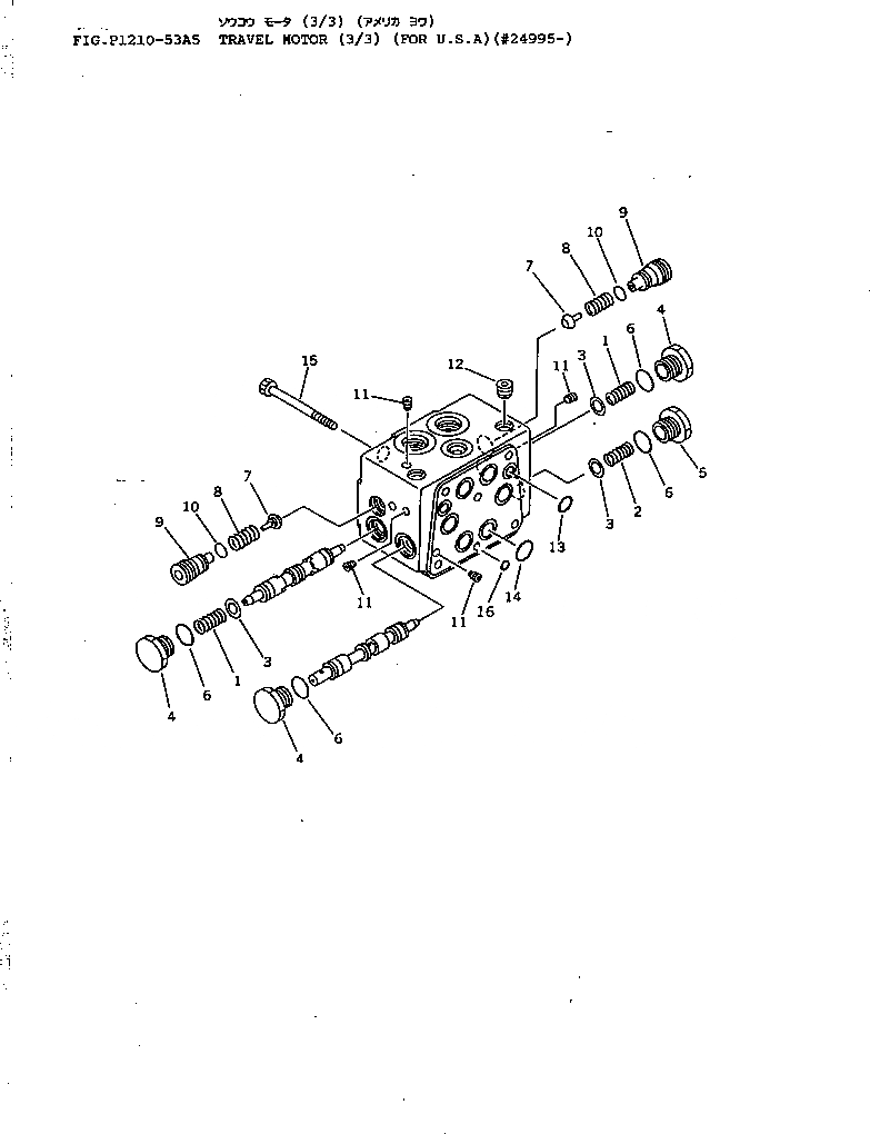 Схема запчастей Komatsu PC40-7 - МОТОР ХОДА (/) (ДЛЯ U.S.A)(№99-) НИЖНЯЯ ГИДРОЛИНИЯ И ЛИНИЯ ХОДА