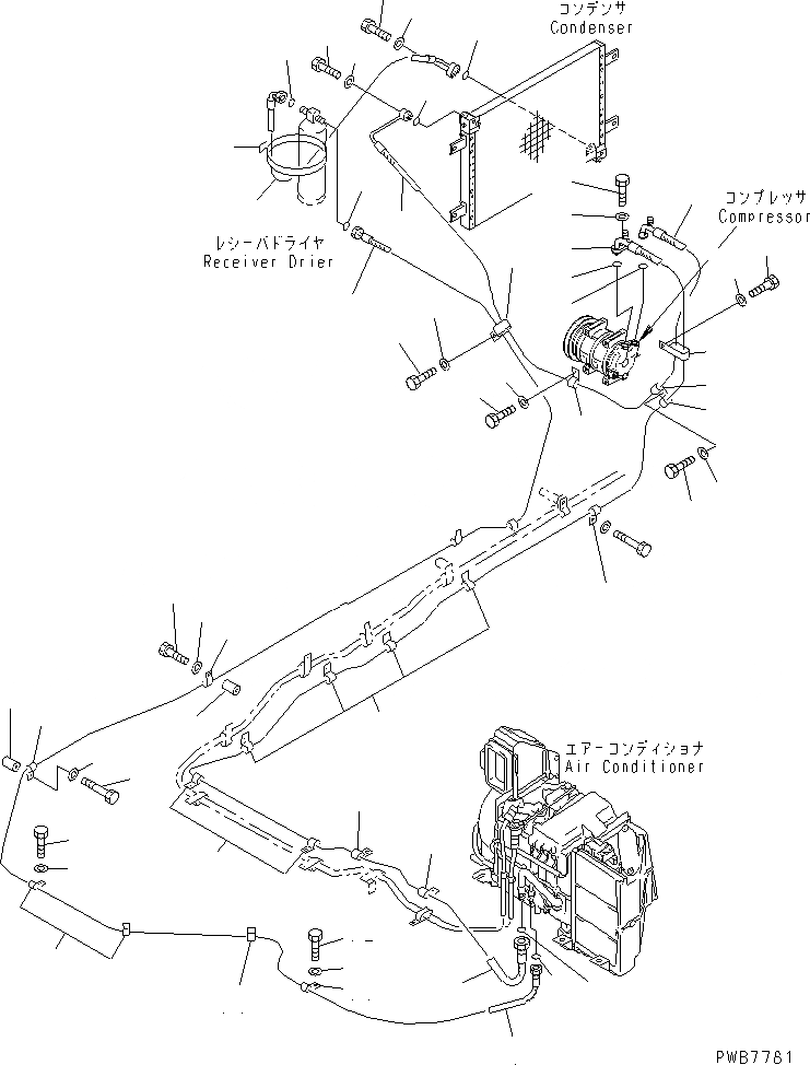 Схема запчастей Komatsu PC400-6Z - КОНДИЦ. ВОЗДУХА (ЛИНИЯ ОХЛАЖДЕНИЯS)(№-) КАБИНА ОПЕРАТОРА И СИСТЕМА УПРАВЛЕНИЯ