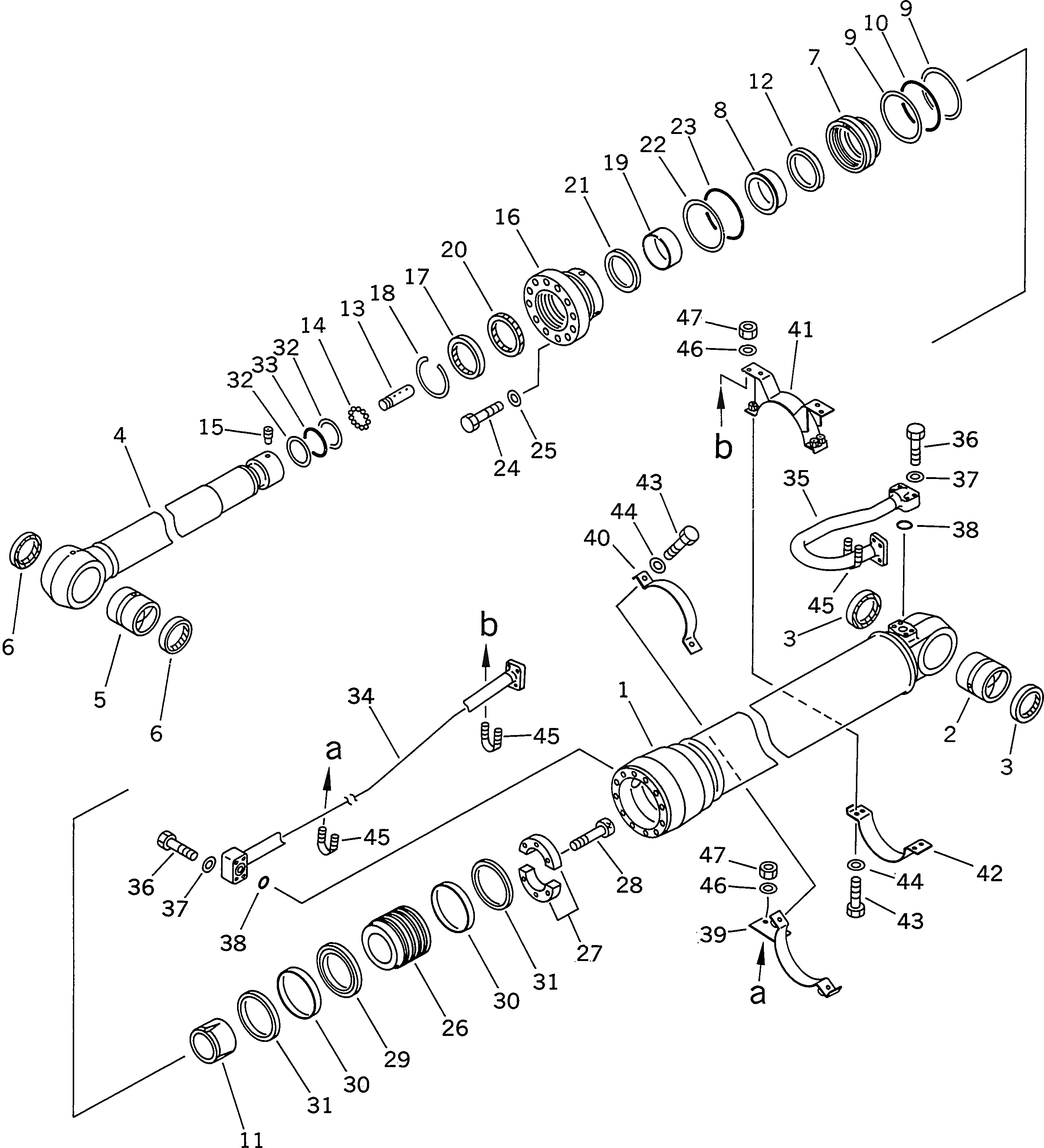 Схема запчастей Komatsu PC400-6Z - ЦИЛИНДР РУКОЯТИ(№-999) ОСНОВН. КОМПОНЕНТЫ И РЕМКОМПЛЕКТЫ
