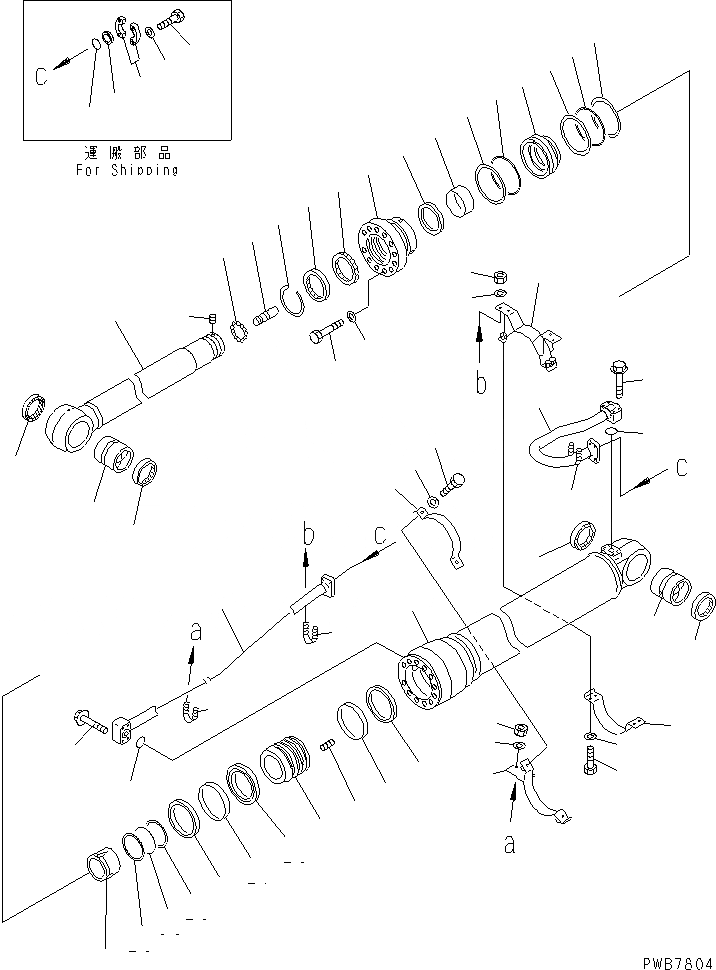 Схема запчастей Komatsu PC400-6Z - ЦИЛИНДР РУКОЯТИ(ДЛЯ УСИЛ. СТРЕЛЫ)(№-) ОСНОВН. КОМПОНЕНТЫ И РЕМКОМПЛЕКТЫ