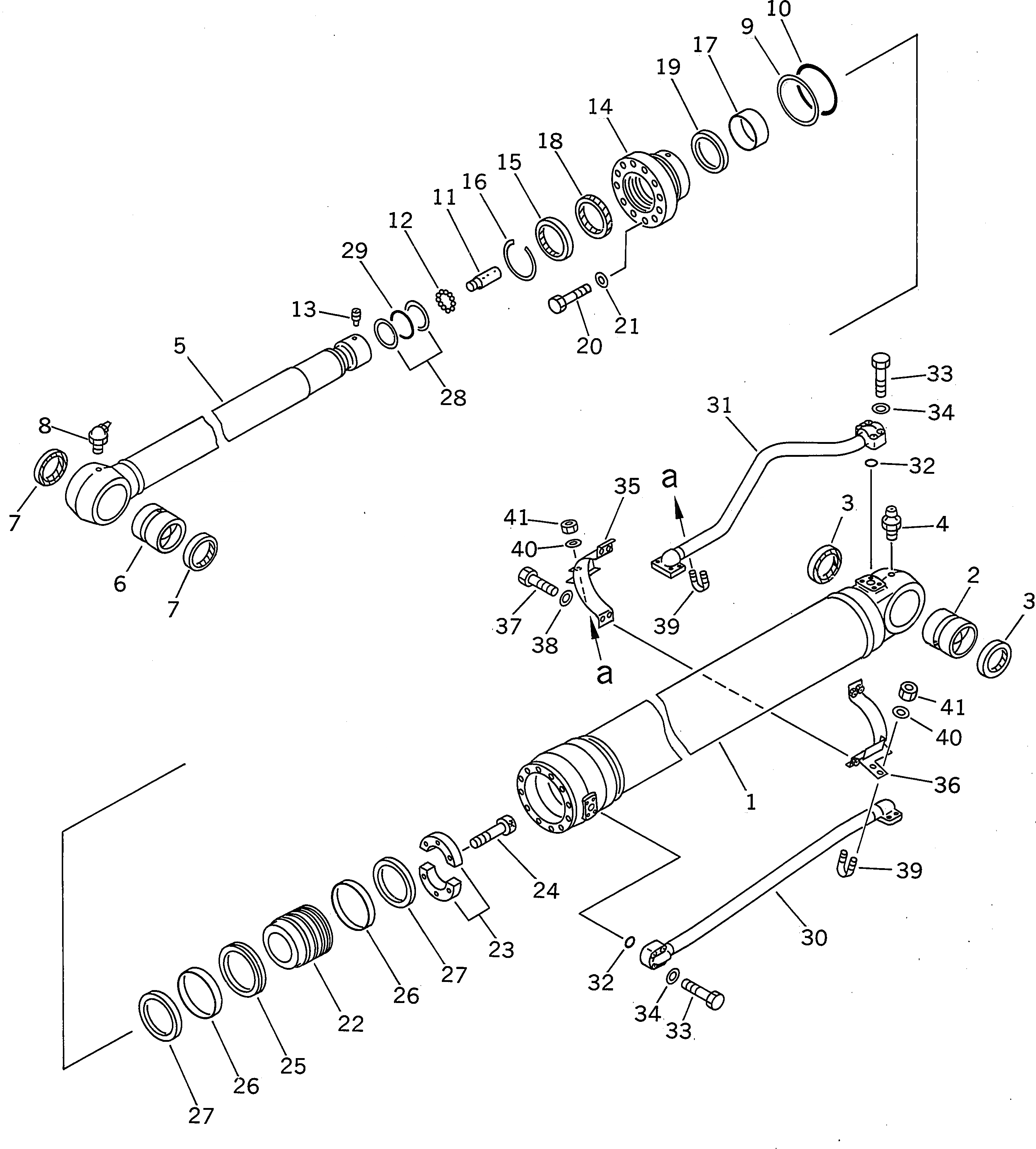 Схема запчастей Komatsu PC400-6Z - ЦИЛИНДР РУКОЯТИ(ДЛЯ СТРЕЛЫ 4М) ОСНОВН. КОМПОНЕНТЫ И РЕМКОМПЛЕКТЫ