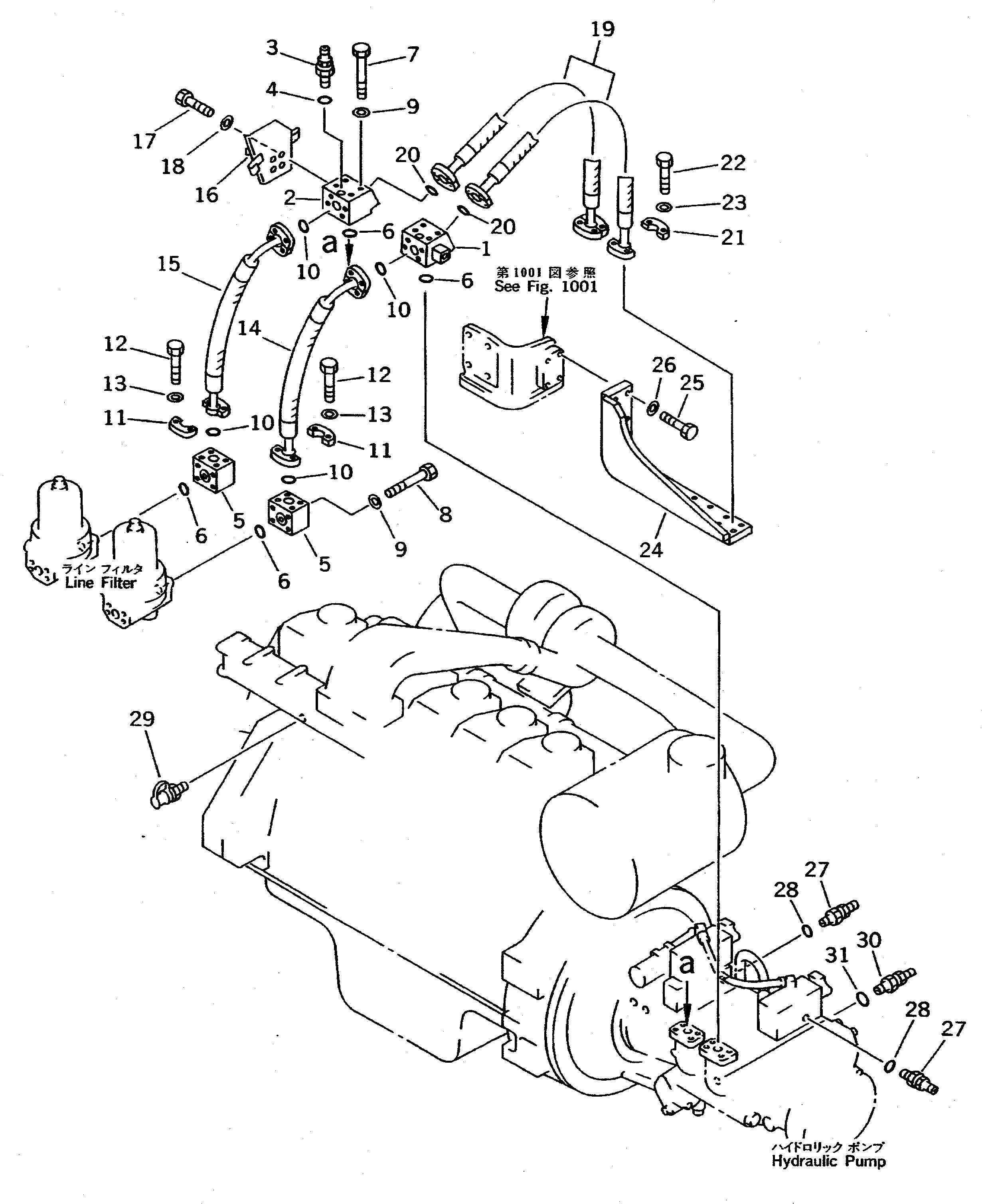 Схема запчастей Komatsu PC400-5 - НАСОС - ФИЛЬТР ТРУБЫ (С PM-TUNE UP COUPLER) УПРАВЛ-Е РАБОЧИМ ОБОРУДОВАНИЕМ