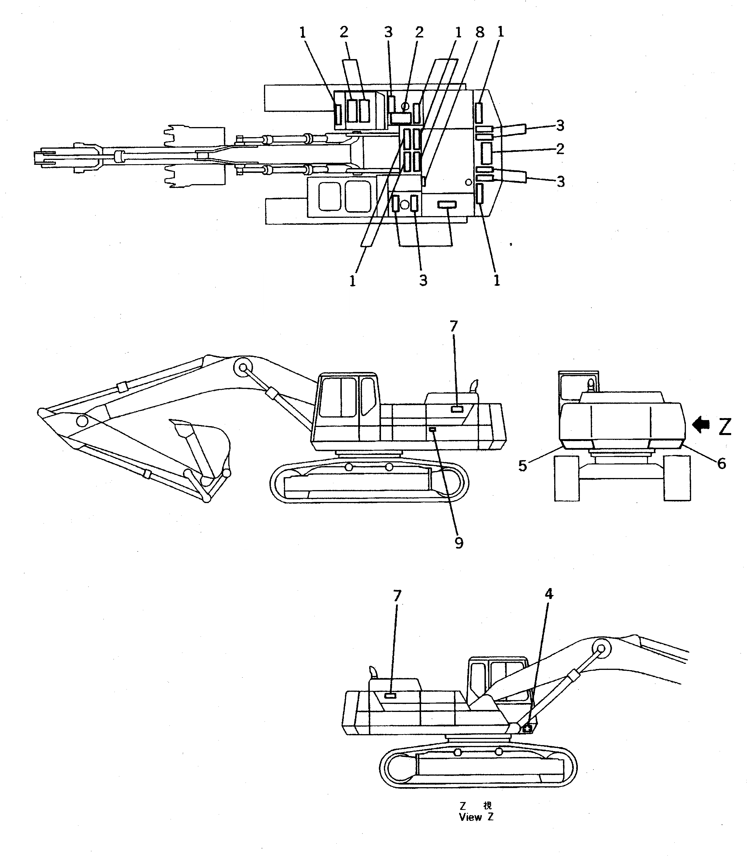 Схема запчастей Komatsu PC400-5 - МАРКИРОВКА (ШАССИ) (СПЕЦ-Я TBG)(№-) МАРКИРОВКА¤ ИНСТРУМЕНТ И РЕМКОМПЛЕКТЫ