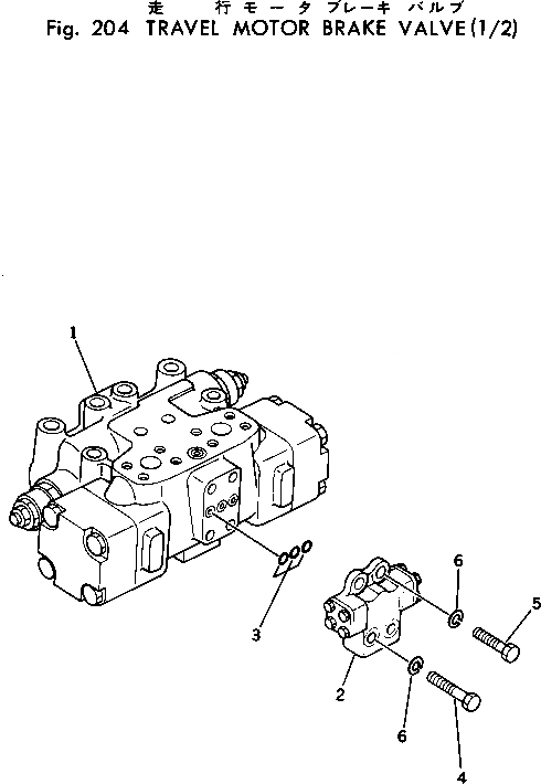 Схема запчастей Komatsu PC400-1 - PКАНАТL МОТОР ТОРМОЗНОЙ КЛАПАН (/) ХОД И КОНЕЧНАЯ ПЕРЕДАЧА