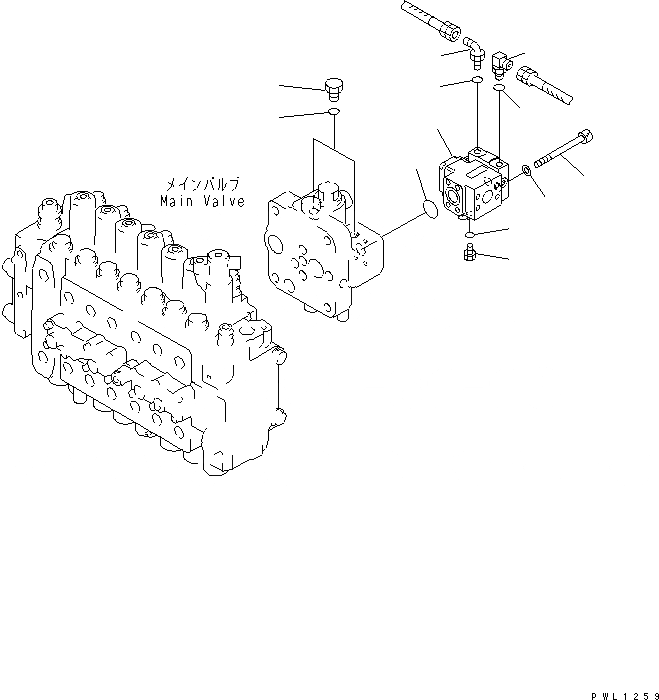 Схема запчастей Komatsu PC400-6C - ОСНОВН. КЛАПАН (ЗАГЛУШКА)(№-) ГИДРАВЛИКА