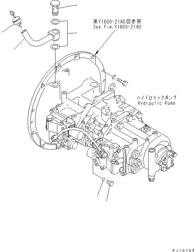 Схема запчастей Komatsu PC400-6C - ОСНОВН. НАСОС (СОЕДИНИТЕЛЬН. ЧАСТИ) (ДЛЯ СНГ)(№-) ГИДРАВЛИКА