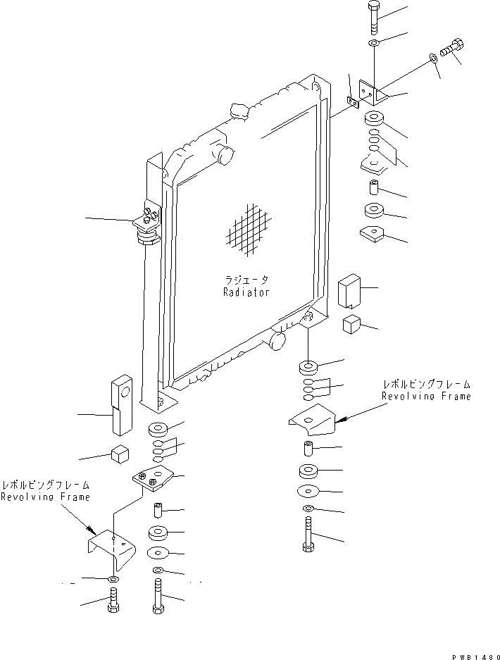 Схема запчастей Komatsu PC400-6Z - ОХЛАЖД-Е (КРЕПЛЕНИЕ РАДИАТОРА И ЩИТКИ) СИСТЕМА ОХЛАЖДЕНИЯ