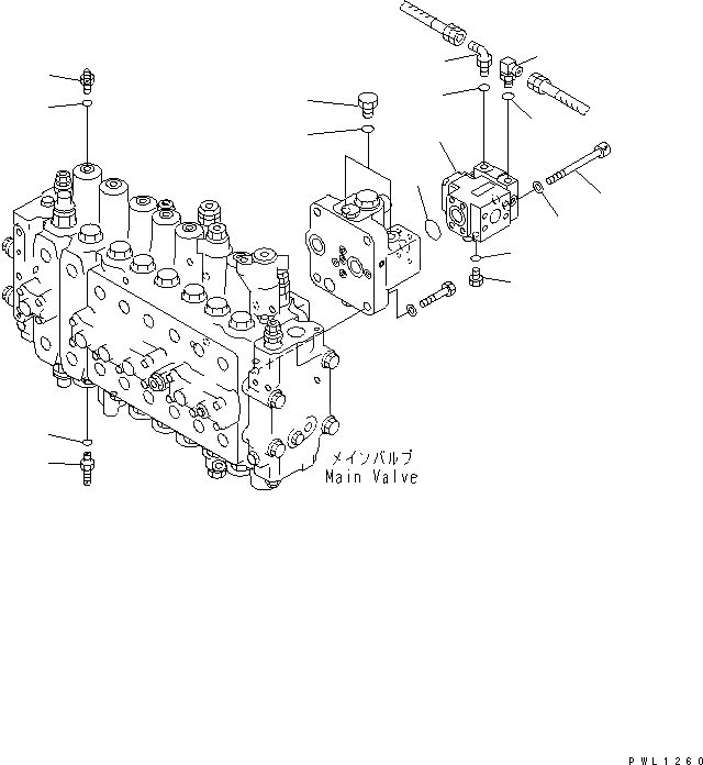 Схема запчастей Komatsu PC400-6Z - ОСНОВН. КЛАПАН (ЗАГЛУШКА) (ПОГРУЗ.)(№-) ГИДРАВЛИКА