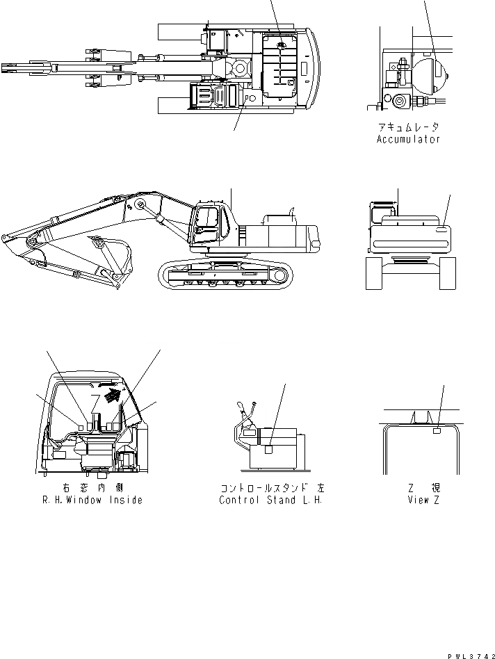 Схема запчастей Komatsu PC400-6Z - ТАБЛИЧКИ (МОНГОЛИЯ)(№-) МАРКИРОВКА