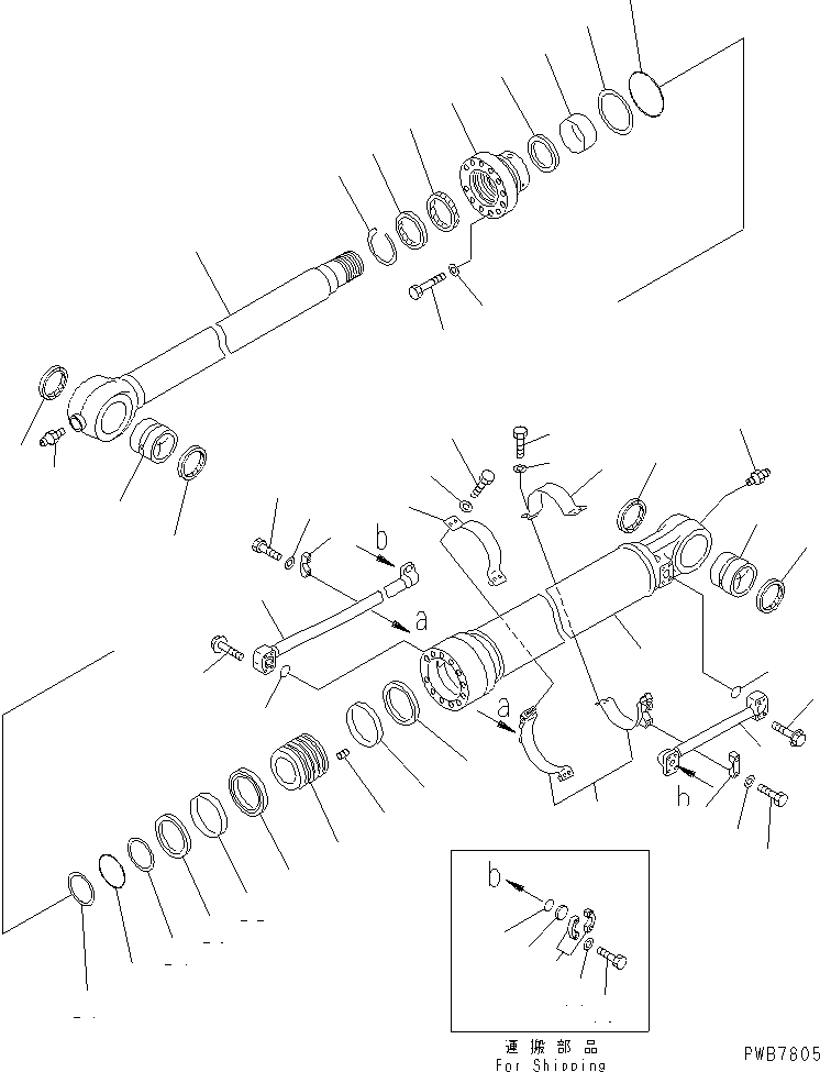 Схема запчастей Komatsu PC400-6Z - ЦИЛИНДР КОВША(№-) ОСНОВН. КОМПОНЕНТЫ И РЕМКОМПЛЕКТЫ