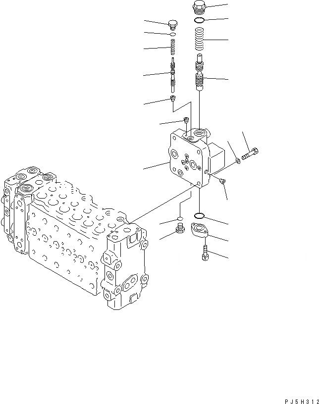 Схема запчастей Komatsu PC400-6Z - ОСНОВН. КЛАПАН (-АКТУАТОР) (/)(№-) ОСНОВН. КОМПОНЕНТЫ И РЕМКОМПЛЕКТЫ