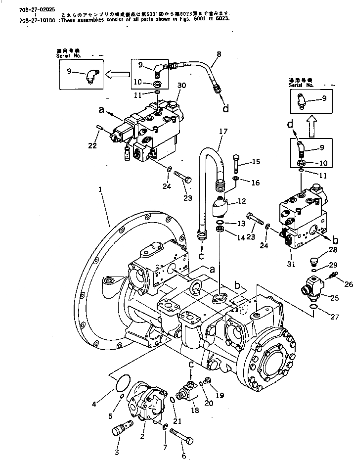 Схема запчастей Komatsu PC400-3 - ГИДР. НАСОС. БЛОК (С -STAGE SELECTOR MODE OLSS) УПРАВЛ-Е РАБОЧИМ ОБОРУДОВАНИЕМ