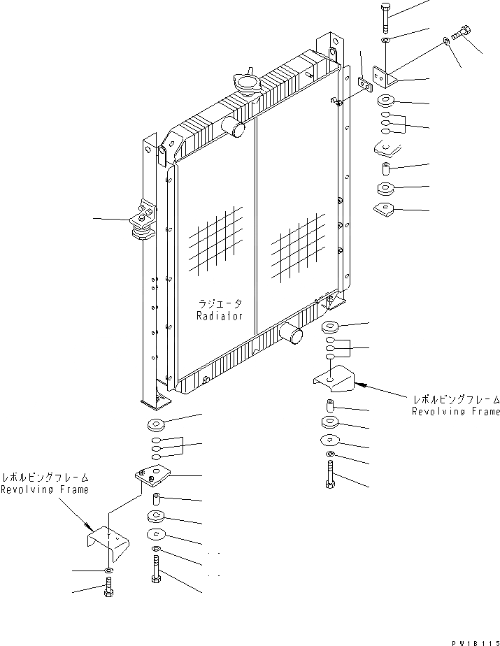 Схема запчастей Komatsu PC400-6 - ОХЛАЖД-Е (КРЕПЛЕНИЕ РАДИАТОРА)(№88-) СИСТЕМА ОХЛАЖДЕНИЯ