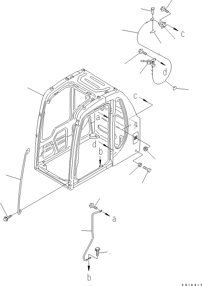 Схема запчастей Komatsu PC400-6 - КАБИНА (КАБИНА¤ РУЧКА И ФИКСАТОР ОТКРЫТИЯ) () (АНТИВАНДАЛЬН.)(№88-) КАБИНА ОПЕРАТОРА И СИСТЕМА УПРАВЛЕНИЯ