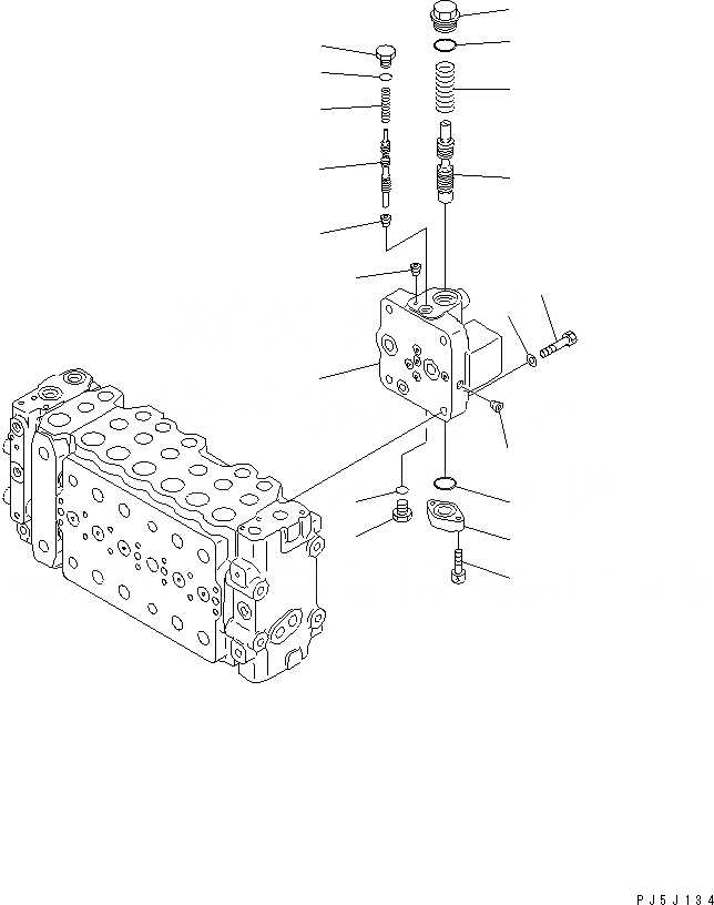 Схема запчастей Komatsu PC400-6 - ОСНОВН. КЛАПАН (-АКТУАТОР) (/) ОСНОВН. КОМПОНЕНТЫ И РЕМКОМПЛЕКТЫ