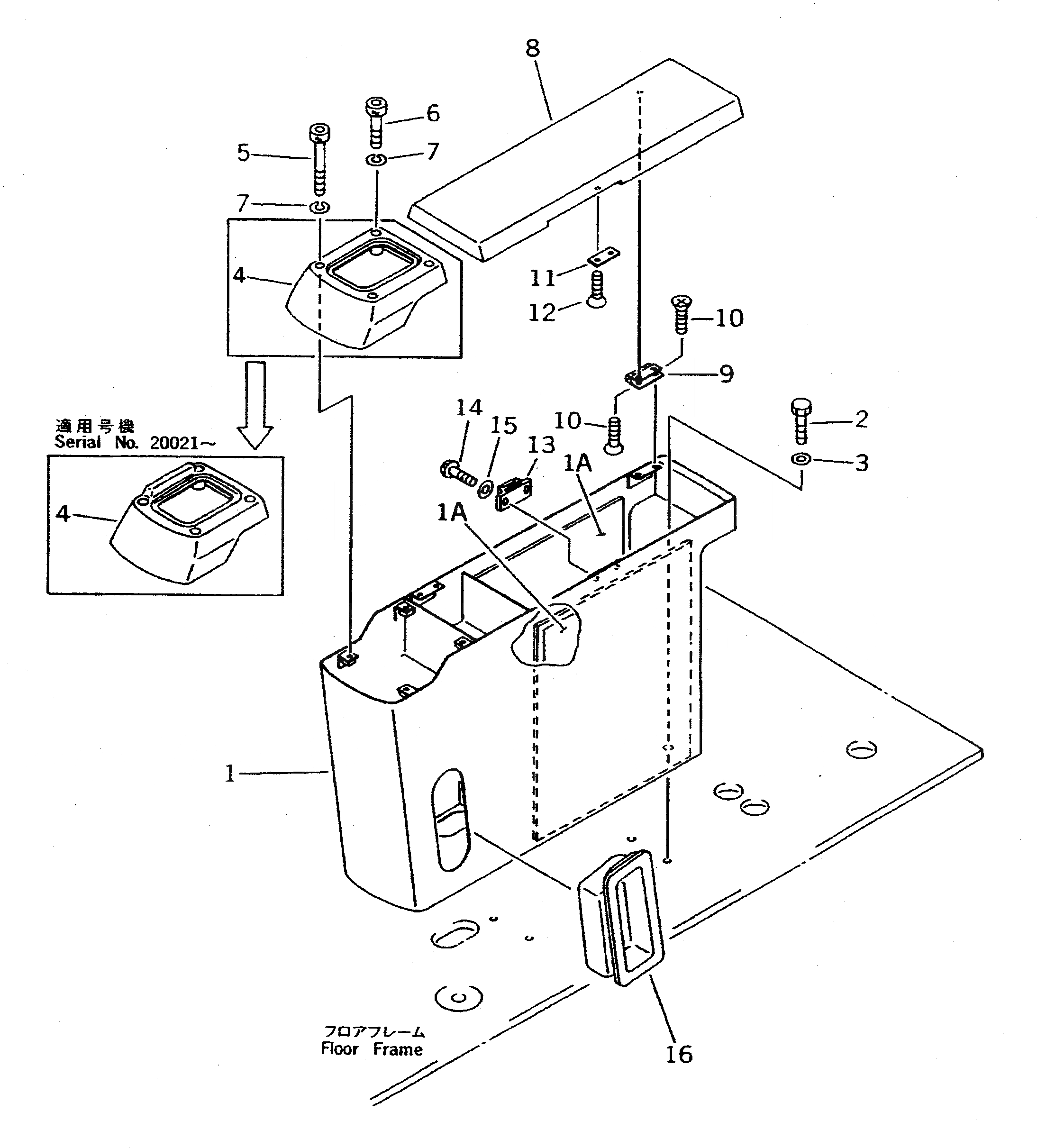 Схема запчастей Komatsu PC400-5 - MAGAZINE КОРПУС (ДЛЯ УДЛИНН. РЫЧАГ УПРАВЛ-Е) (С КОНДИЦИОНЕРОМ)(№-) СИСТЕМА УПРАВЛЕНИЯ И ОСНОВНАЯ РАМА