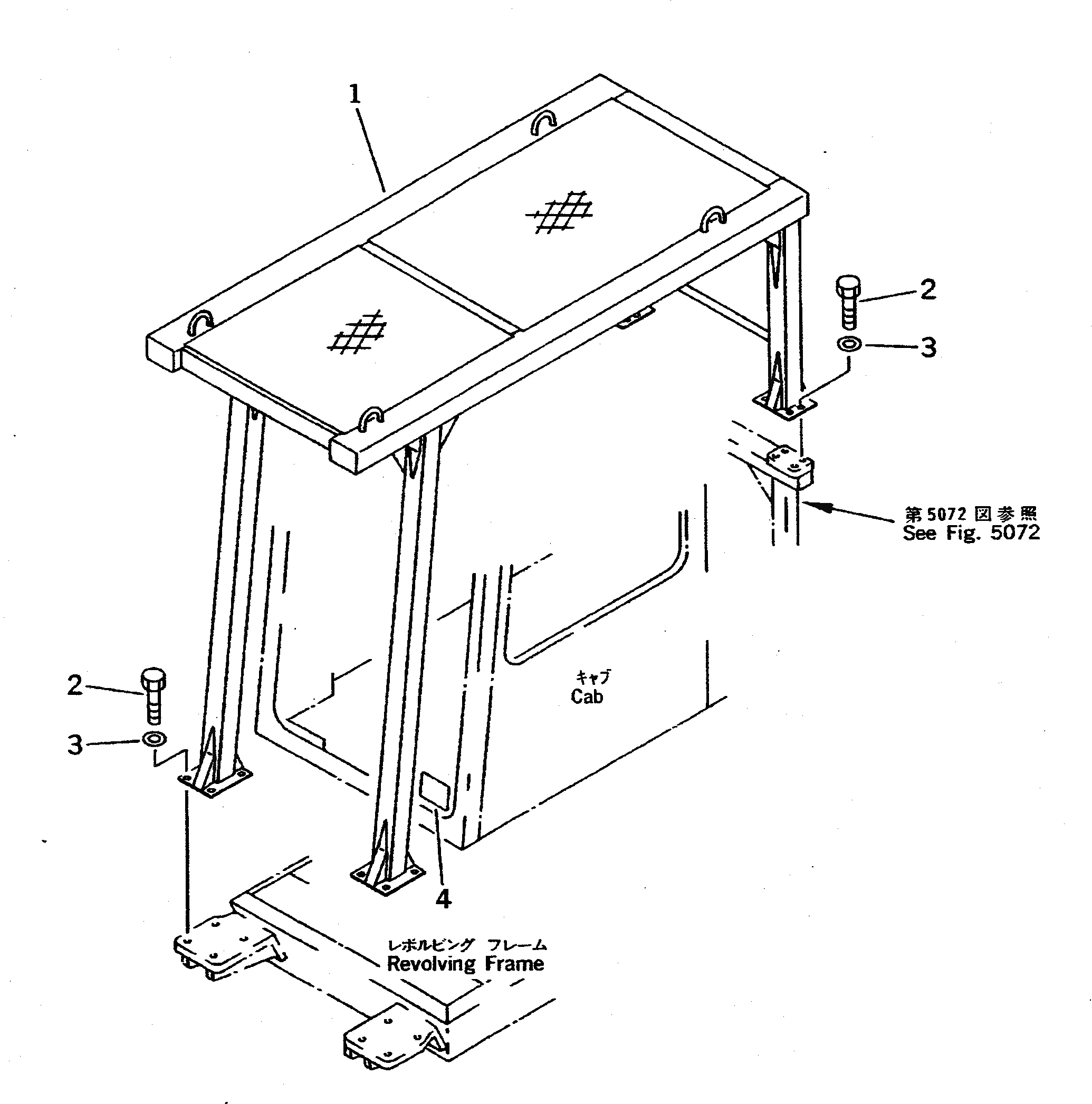 Схема запчастей Komatsu PC400-5 - F.O.P.S.(№-) ЧАСТИ КОРПУСА