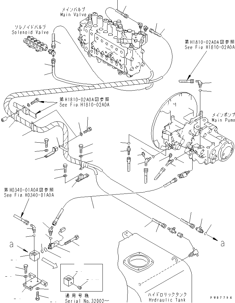 Схема запчастей Komatsu PC400-6 - LS ЛИНИЯ (ЛИНИЯ НАСОСА И КЛАПАН EPC)(№-) ГИДРАВЛИКА