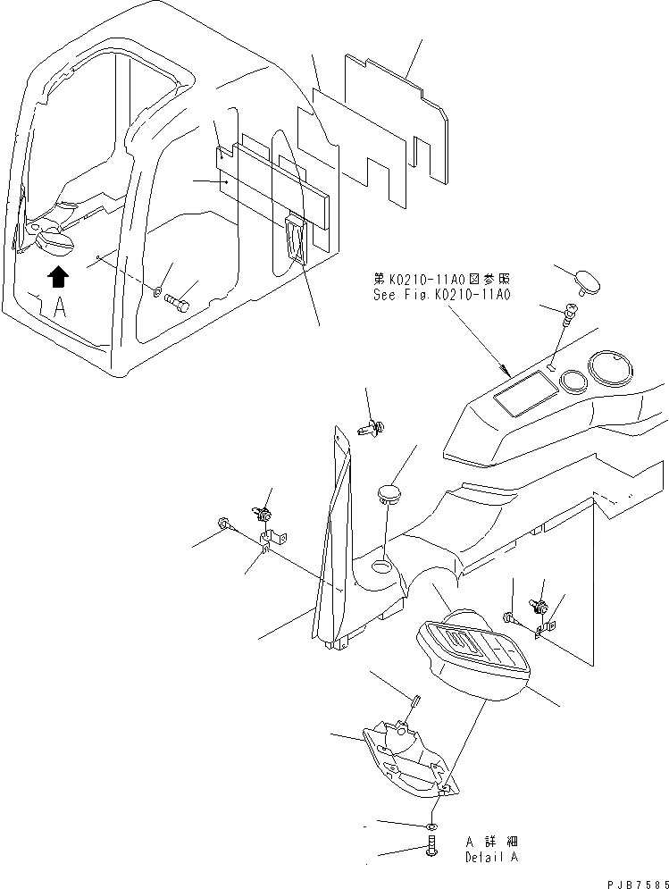 Схема запчастей Komatsu PC400-6 - КАБИНА (КРЫШКА ПАНЕЛИ С МОНИТОРОМ) (С КОНДИЦИОНЕРОМ) (США)(№-) КАБИНА ОПЕРАТОРА И СИСТЕМА УПРАВЛЕНИЯ