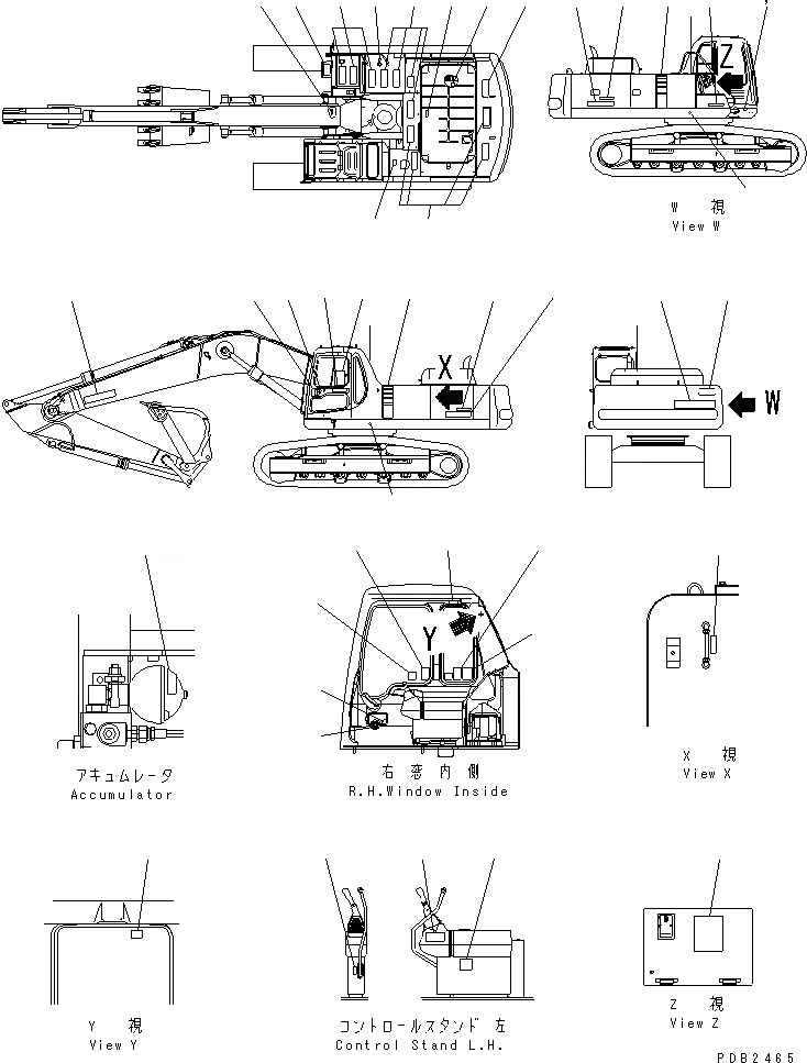 Схема запчастей Komatsu PC400-6 - ТАБЛИЧКИ (АНГЛ.)(№-9) МАРКИРОВКА