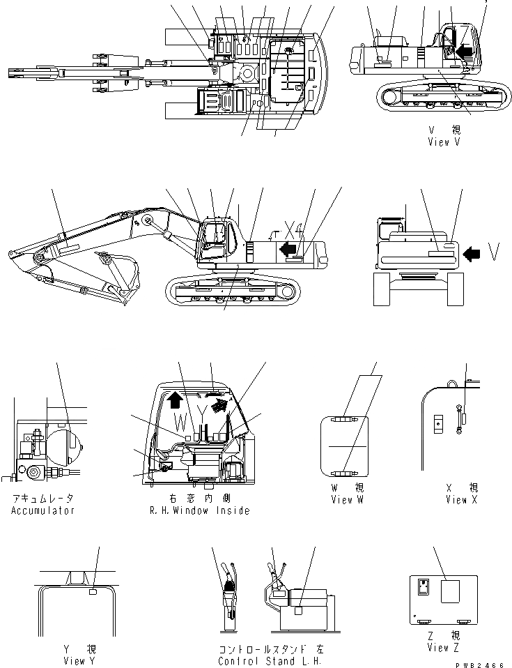 Схема запчастей Komatsu PC400-6 - ТАБЛИЧКИ (ИСПАНИЯ)(№-9) МАРКИРОВКА