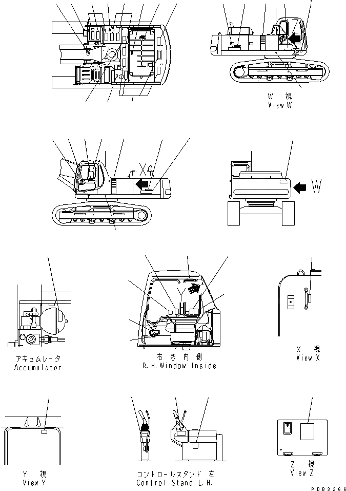 Схема запчастей Komatsu PC400-6 - ТАБЛИЧКИ (АНГЛ.) (ПОГРУЗ.)(№-) МАРКИРОВКА