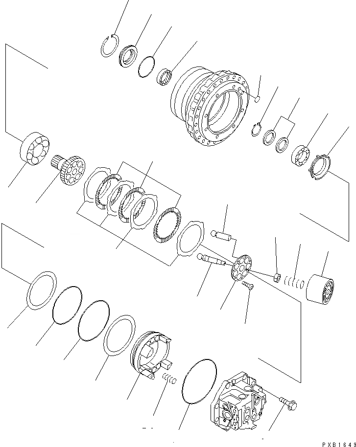 Схема запчастей Komatsu PC400-6 - МОТОР ХОДА (/) ОСНОВН. КОМПОНЕНТЫ И РЕМКОМПЛЕКТЫ