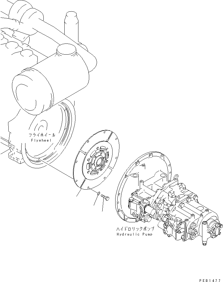 Схема запчастей Komatsu PC400-6 - ДЕМПФЕР(№-) КОМПОНЕНТЫ ДВИГАТЕЛЯ