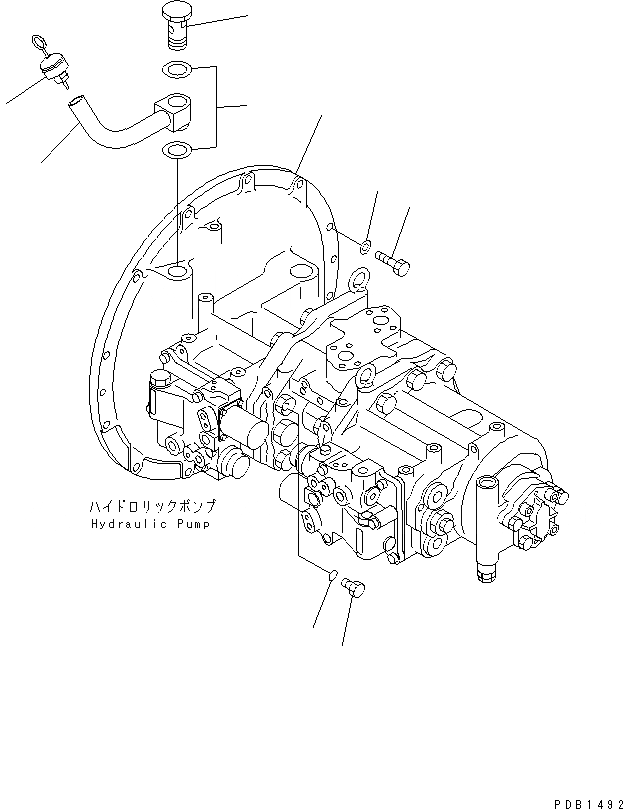 Схема запчастей Komatsu PC400-6 - ОСНОВН. НАСОС (СОЕДИНИТЕЛЬН. ЧАСТИ)(№-) ГИДРАВЛИКА