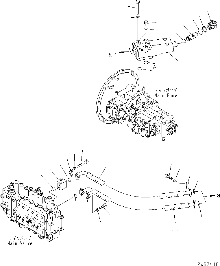 Схема запчастей Komatsu PC400-6 - ЛИНИЯ ПОДАЧИ (БЛОК) (С ПРОПУСКНЫМ КЛАПАНОМ)(№-9) ГИДРАВЛИКА