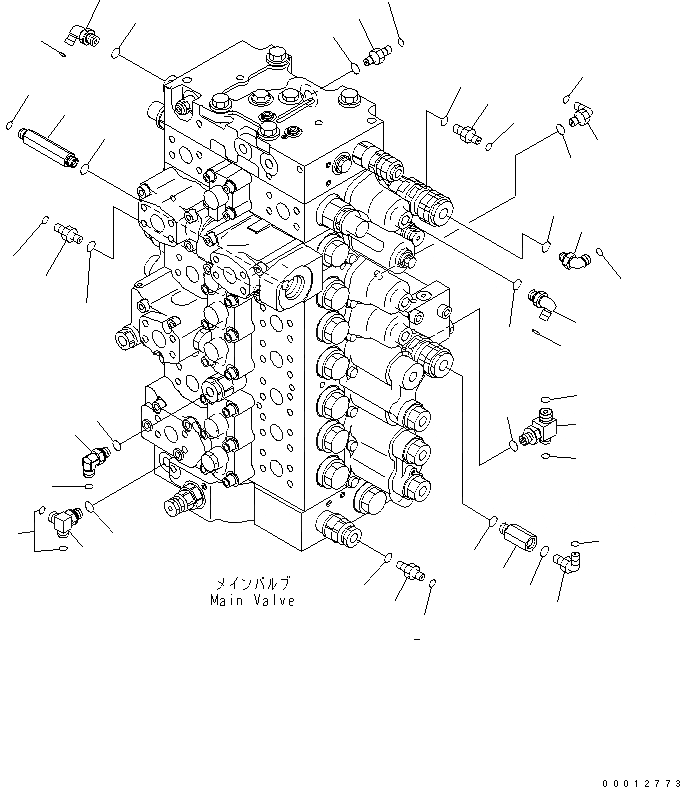 Схема запчастей Komatsu PC400-7-M1 - ОСНОВН. КЛАПАН (СОЕДИНИТЕЛЬН. ЧАСТИ) (/) ( АКТУАТОР) ГИДРАВЛИКА