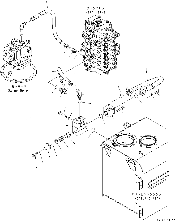 Схема запчастей Komatsu PC400-7-M1 - ВОЗВРАТНАЯ ЛИНИЯ( АКТУАТОР) ГИДРАВЛИКА