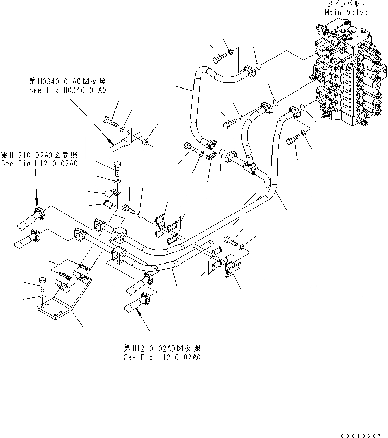 Схема запчастей Komatsu PC400-7-M1 - ГИДРОЛИНИЯ СТРЕЛЫ (/) ГИДРАВЛИКА