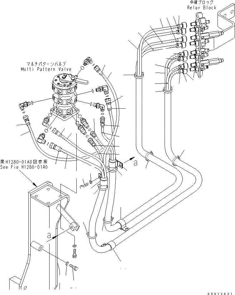 Схема запчастей Komatsu PC400-7-M1 - MULTI PATTERN КЛАПАН (ШЛАНГИ) ( WAY) ГИДРАВЛИКА