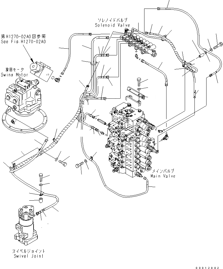 Схема запчастей Komatsu PC400-7-M1 - СОЛЕНОИДНЫЙ КЛАПАН (ПАТРУБКИ И КОРПУС) ( АКТУАТОР) ГИДРАВЛИКА