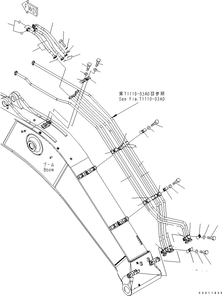 Схема запчастей Komatsu PC400-7-M1 - СТРЕЛА (ЦИЛИНДР РУКОЯТИ) РАБОЧЕЕ ОБОРУДОВАНИЕ