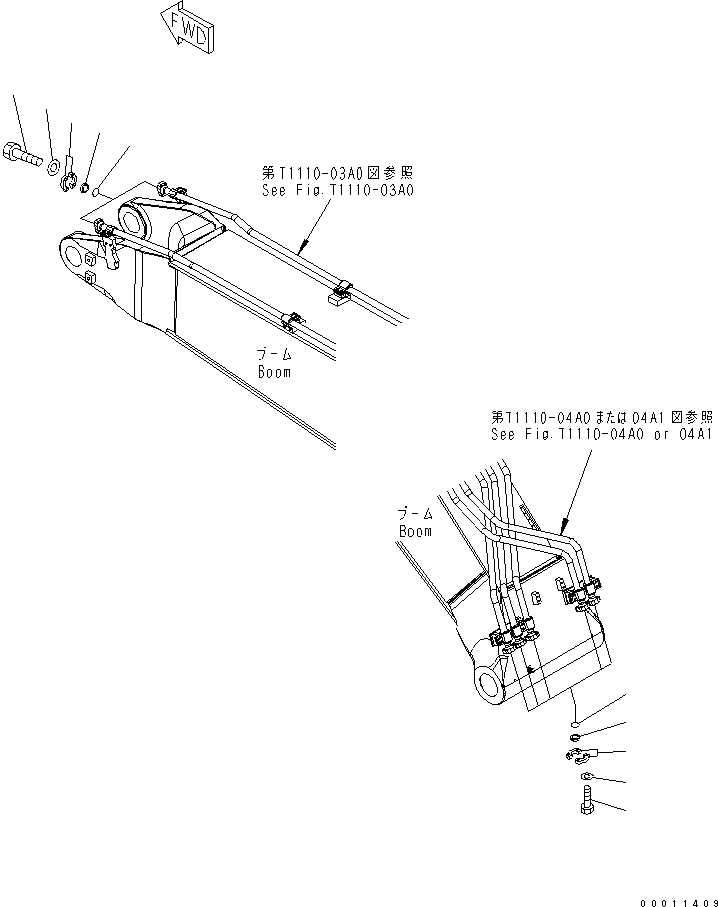 Схема запчастей Komatsu PC400-7-M1 - СТРЕЛА (ЭЛЕМЕНТЫ) РАБОЧЕЕ ОБОРУДОВАНИЕ