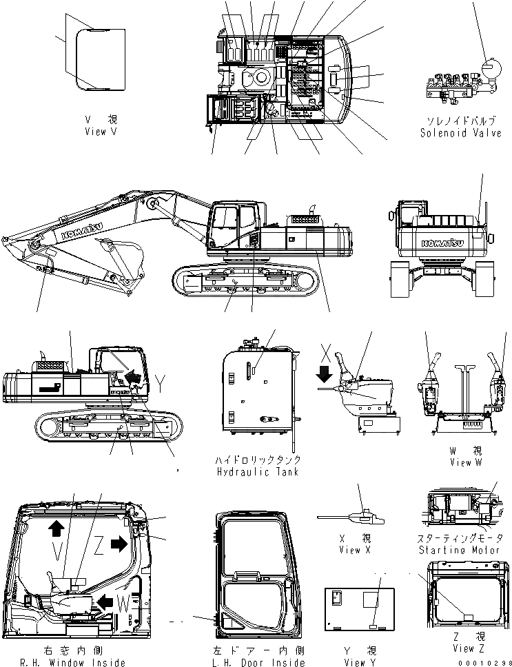 Схема запчастей Komatsu PC400-7-M1 - ТАБЛИЧКИ (ЯПОН.) МАРКИРОВКА