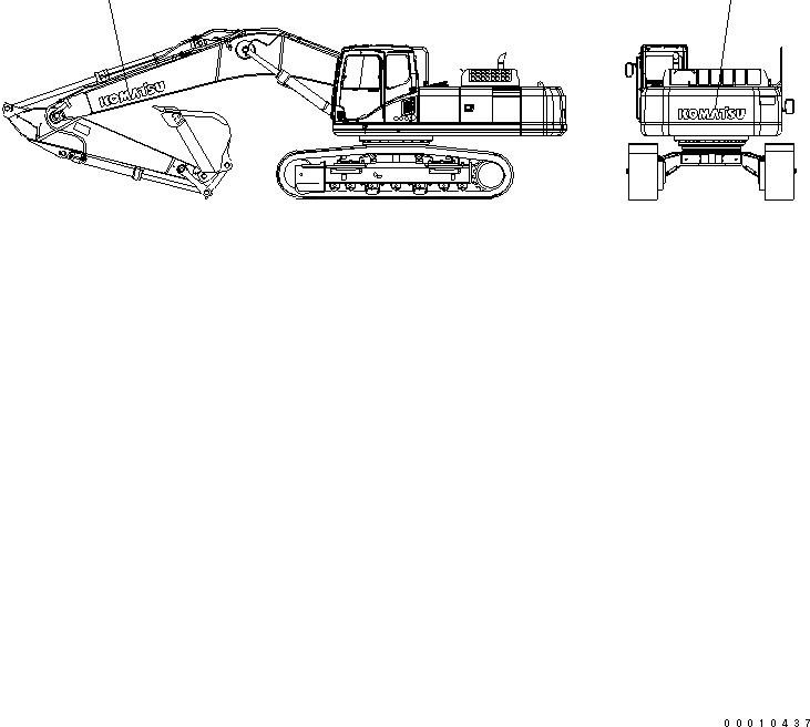 Схема запчастей Komatsu PC400-7-M1 - ЛОГОТИП (МАЛ.) МАРКИРОВКА