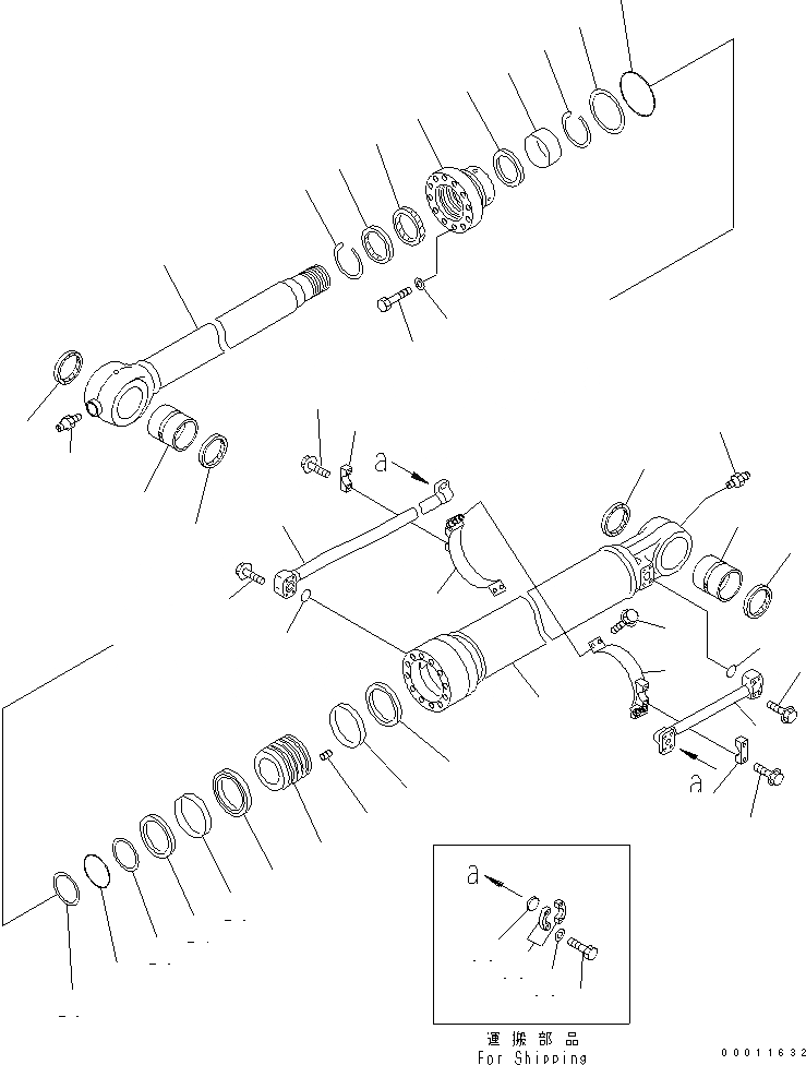Схема запчастей Komatsu PC400-7-M1 - ЦИЛИНДР КОВША ОСНОВН. КОМПОНЕНТЫ И РЕМКОМПЛЕКТЫ