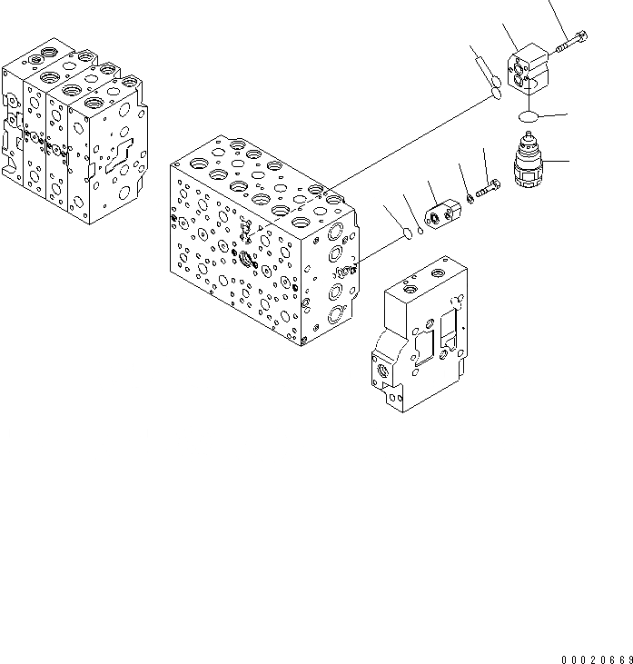 Схема запчастей Komatsu PC400-7-M1 - ОСНОВН. КЛАПАН (-АКТУАТОР) (/) ОСНОВН. КОМПОНЕНТЫ И РЕМКОМПЛЕКТЫ