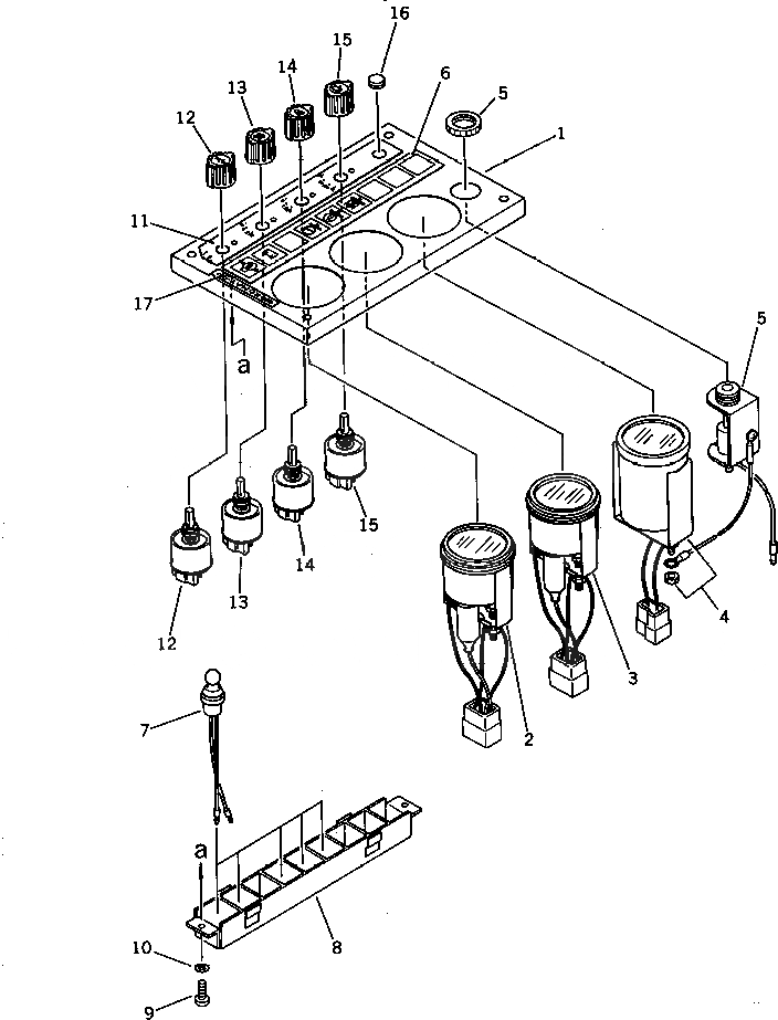 Схема запчастей Komatsu PC400-3 - ПАНЕЛЬ МОНИТОРА (ANALOG ТИП) (С -STAGE SELECTOR MODE OLSS) КОМПОНЕНТЫ ДВИГАТЕЛЯ И ЭЛЕКТРИКА