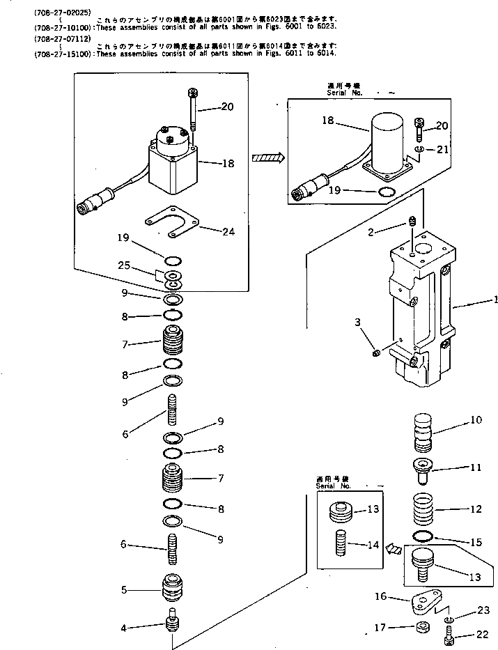 Схема запчастей Komatsu PC400-3 - СЕРВОКЛАПАН¤ ПЕРЕДН. (/) (С -STAGE SELECTOR MODE OLSS) УПРАВЛ-Е РАБОЧИМ ОБОРУДОВАНИЕМ