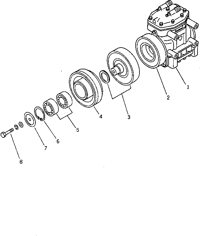 Схема запчастей Komatsu PC400-3 - FREON GAS КОМПРЕССОР (КОНДИЦ. ВОЗДУХА) ОПЦИОННЫЕ КОМПОНЕНТЫ