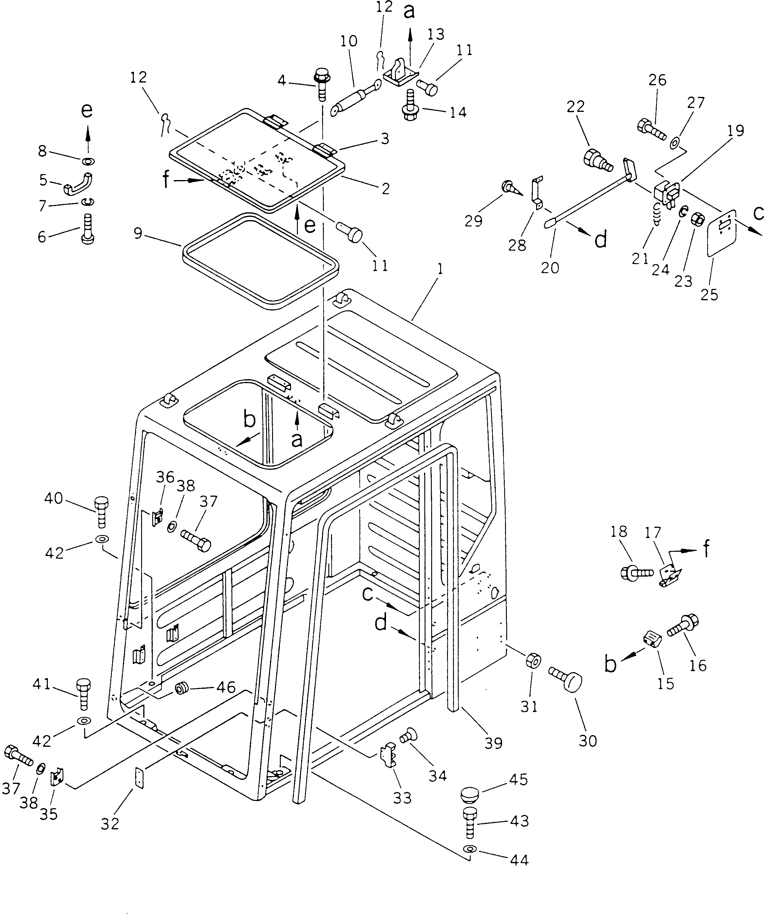 Схема запчастей Komatsu PC400-5D - КАБИНА (/7) (КАБИНА) ЧАСТИ КОРПУСА